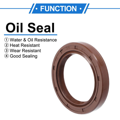 Oil Seal 35x50x7mm FKM Rubber Brown 2 x for Make Model