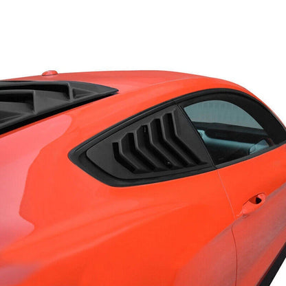 Glossy Black Side Vent Window 1/4 Quarter Scoop Louvers for 2015-2022 Ford Mustang