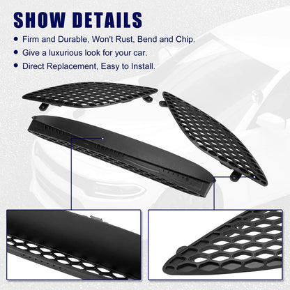 Black Hood Bezel Front Trim Grill Kit for Dodge Charger (2015-2020)