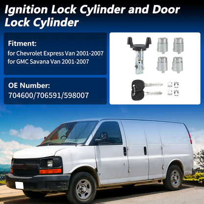 Ignition Lock Cylinder and Door Lock for Chevrolet Express Van
