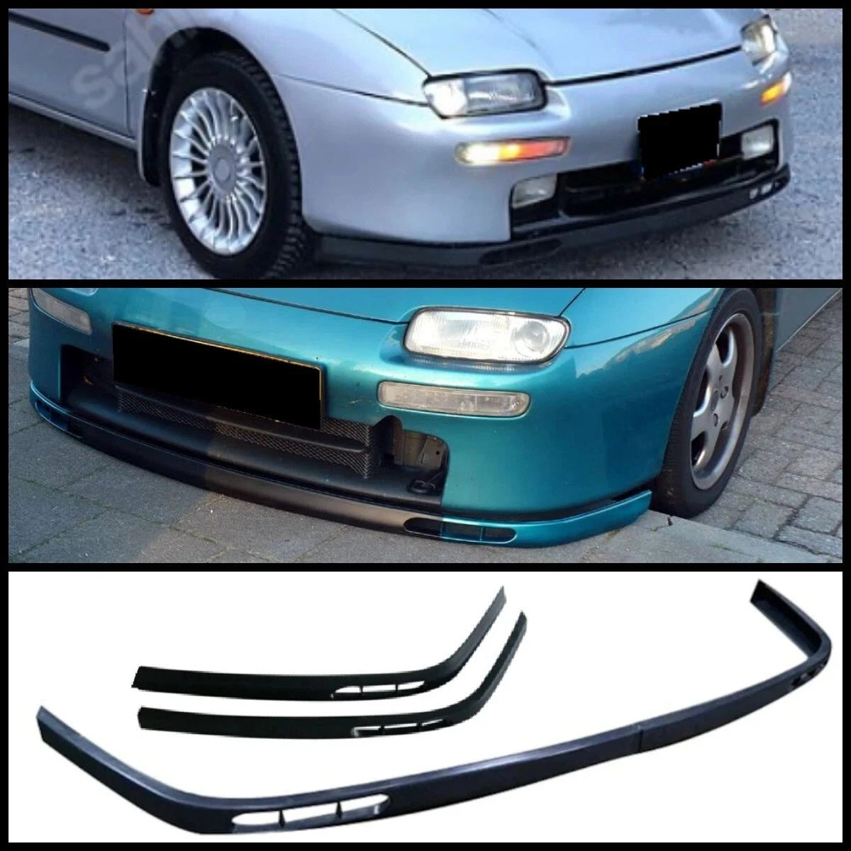 2 Piece Front Bumper Splitter Spoiler for Mazda Lantis (1994-1998)