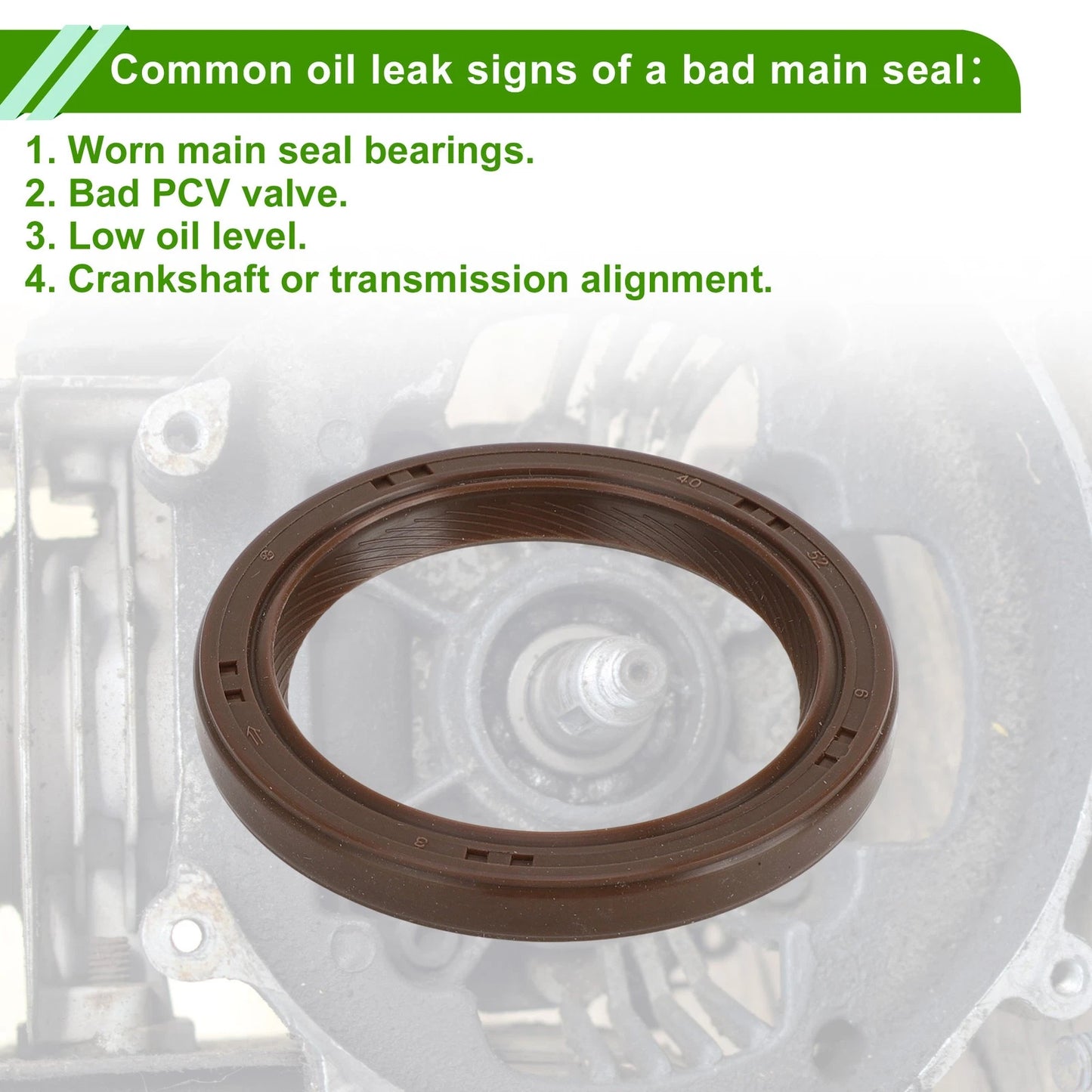 Crankshaft Oil Seal for Hyundai Elantra, Kia Forte, Soul (2011-2023)