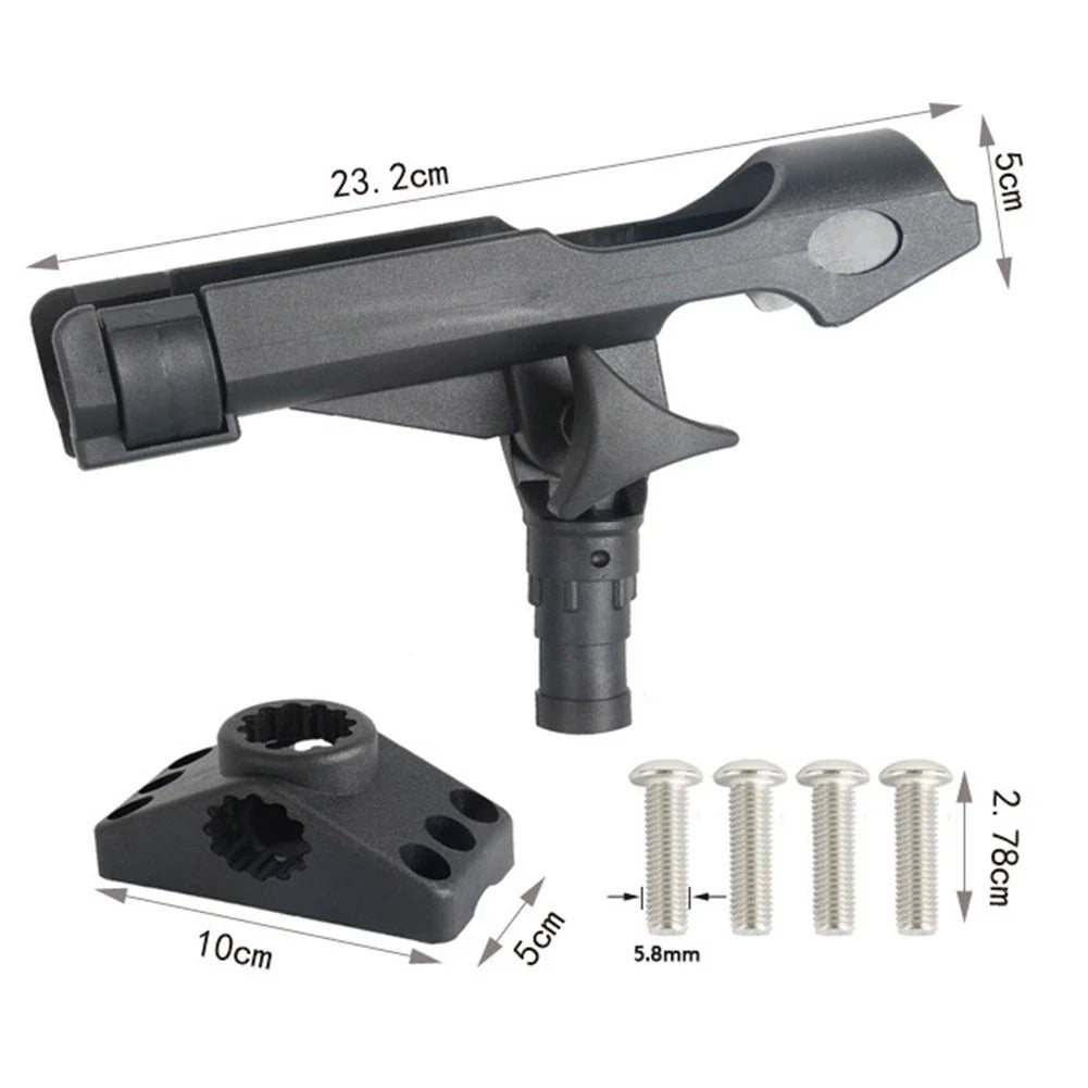 ABS Fishing Rod Holder with Adjustable Side Rail Mount for Kayak/Boat