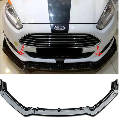 Front Bumper Lip Splitter for Ford Fiesta Mk6 (2008-2017) 3 Pcs