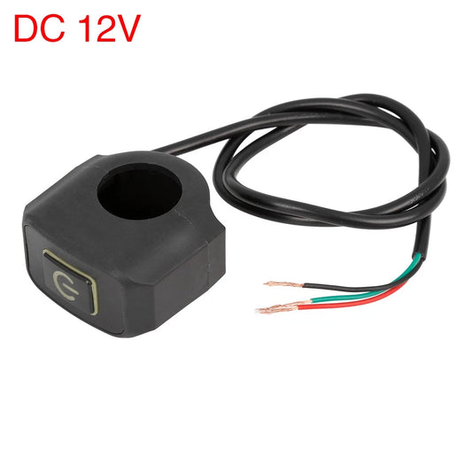 Handlebar Headlight Switch Button with Yellow Indicator Light for Motorcycle