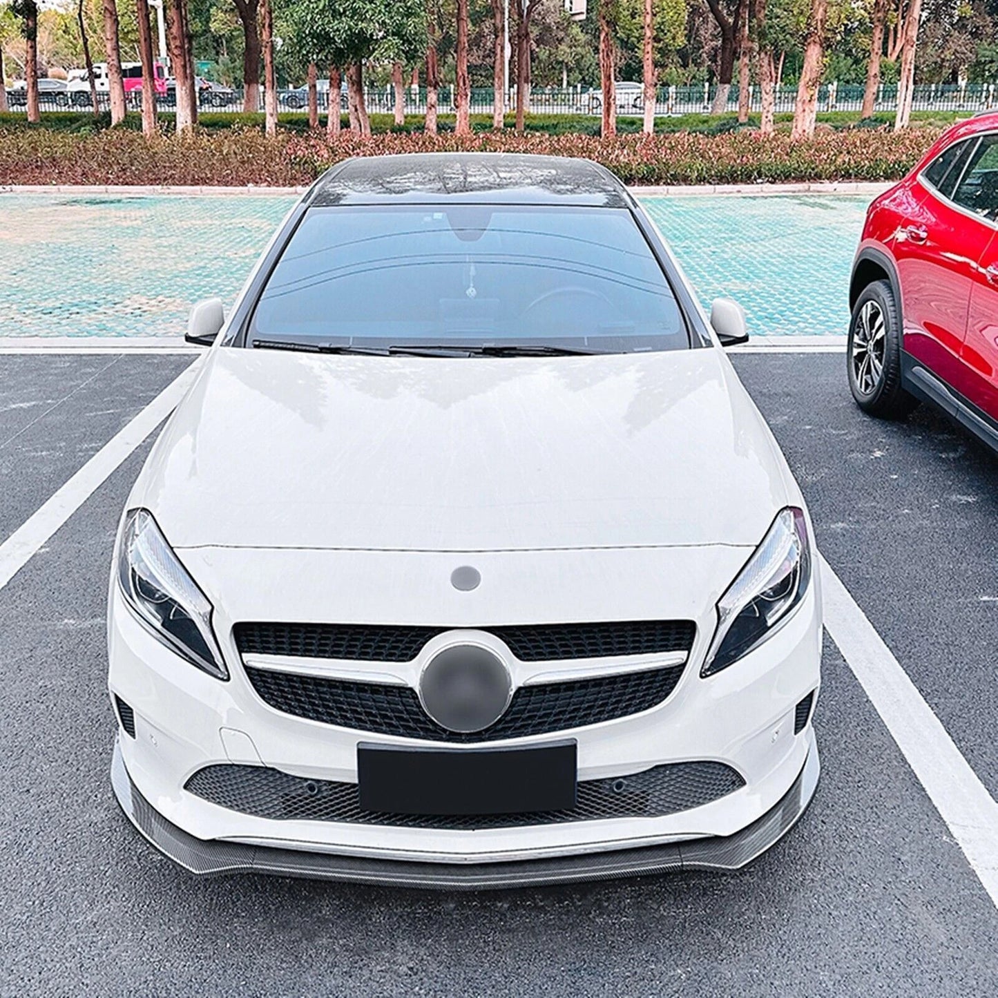 Front Bumper Spoiler Lip for Mercedes Benz A Class W176 (2016-2018)