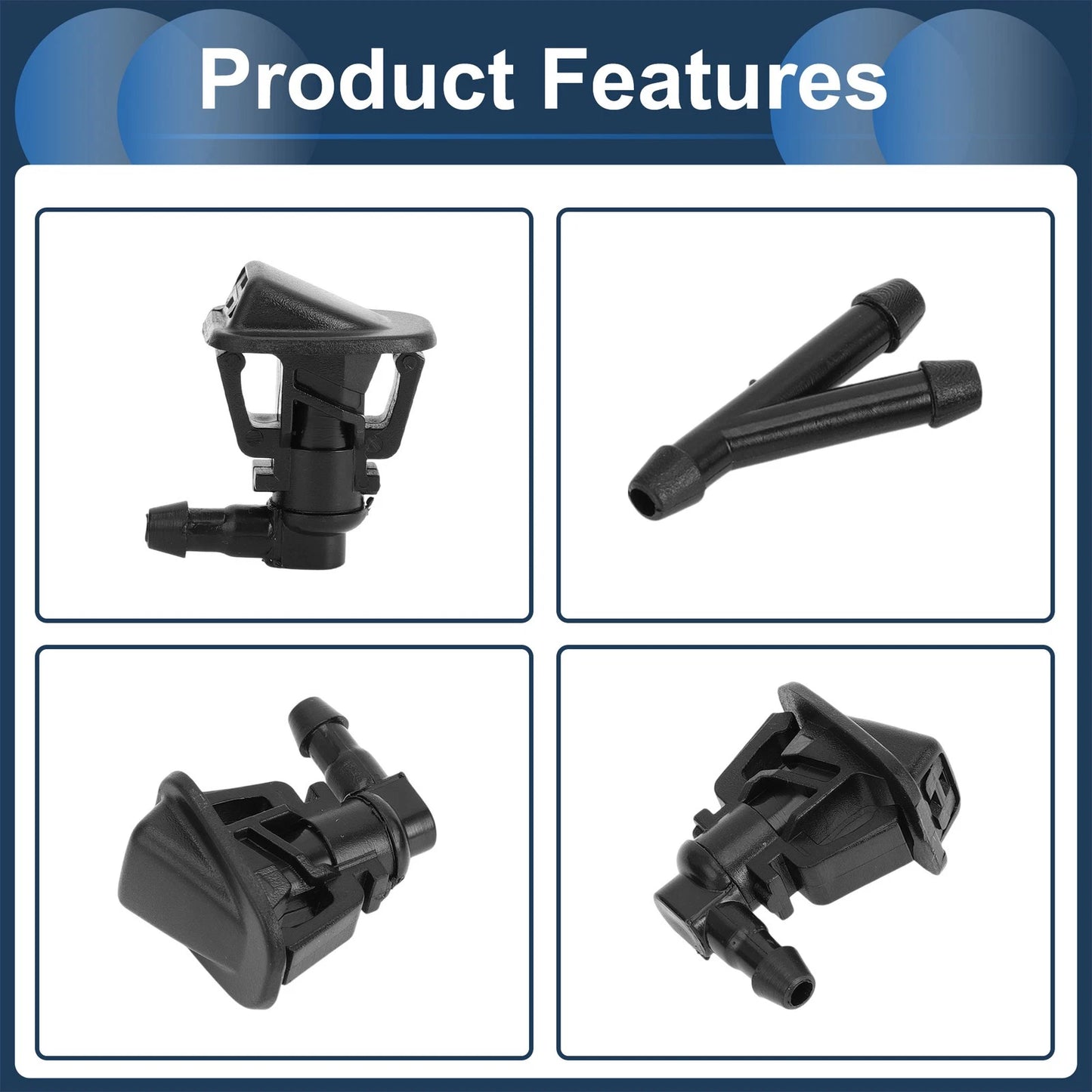 Windshield Washer Nozzle & Hose Connector for Jeep Wrangler (2011-2018)