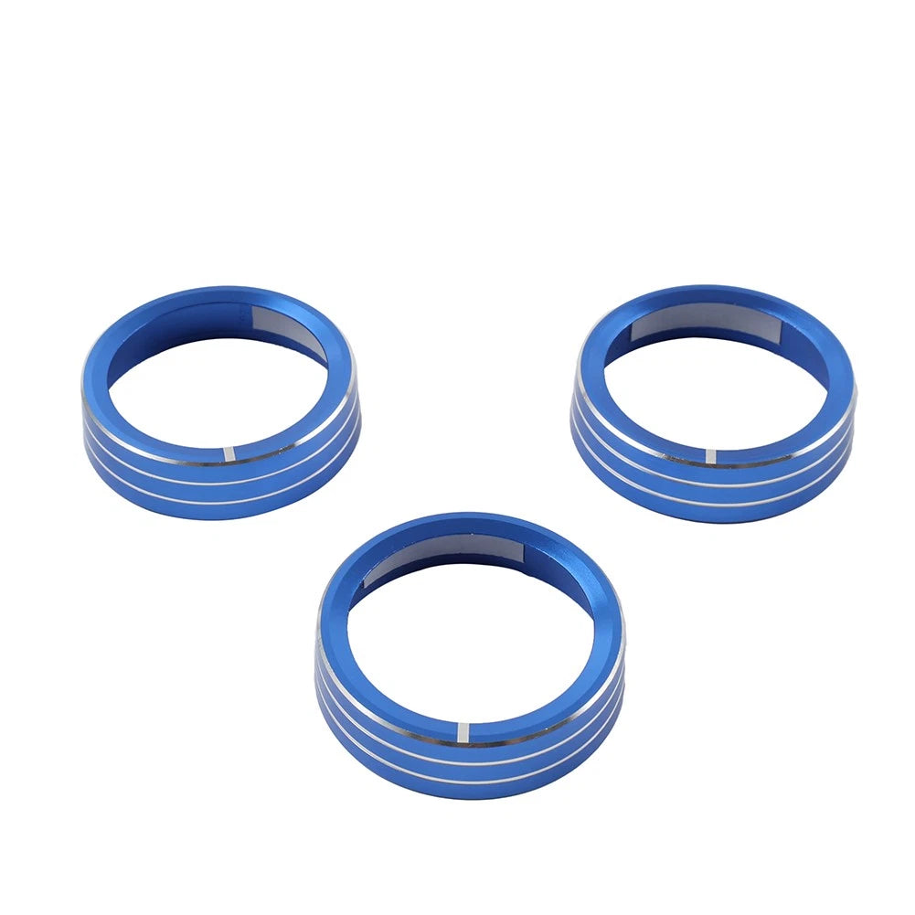 3 x Blue AC Control Knob Rings for Kia Cerato K3 Forte (2017-2018)