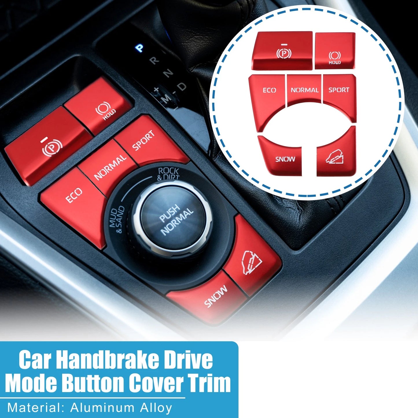 Handbrake Drive Mode Button Cover (7x) for Toyota RAV4 (2019–2022)