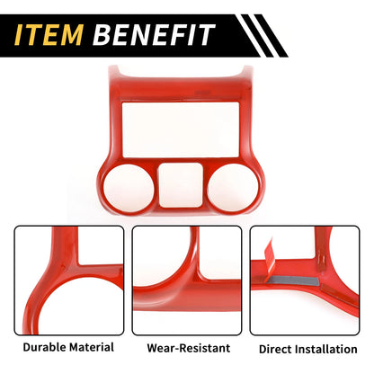 Central Console Dashboard Trim for Jeep Wrangler JK JKU (2011-2017) Red