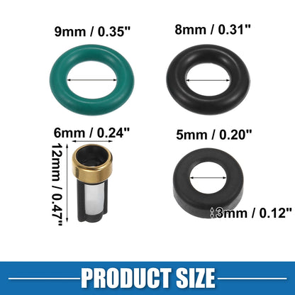4 x Fuel Injector O-Rings Seals with Micro Filters for Honda Civic Acura