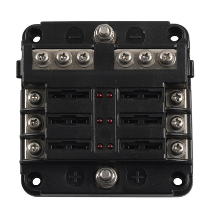 6 Way Blade Fuse Box Holder with Fuses & Light Protection Cover for Car (N/A)