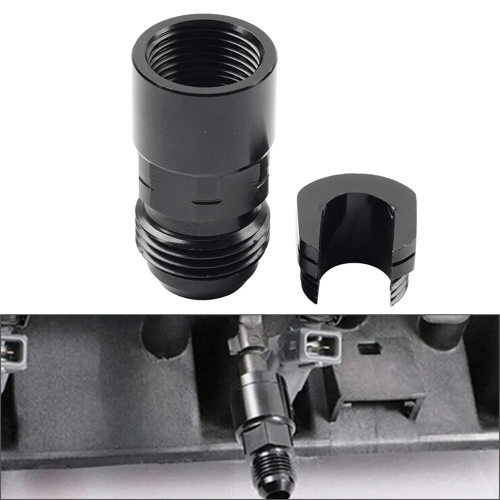 8AN Male to 3/8" Quick Disconnect EFI Fuel Rail Adapter for GM LS (2001-2023)