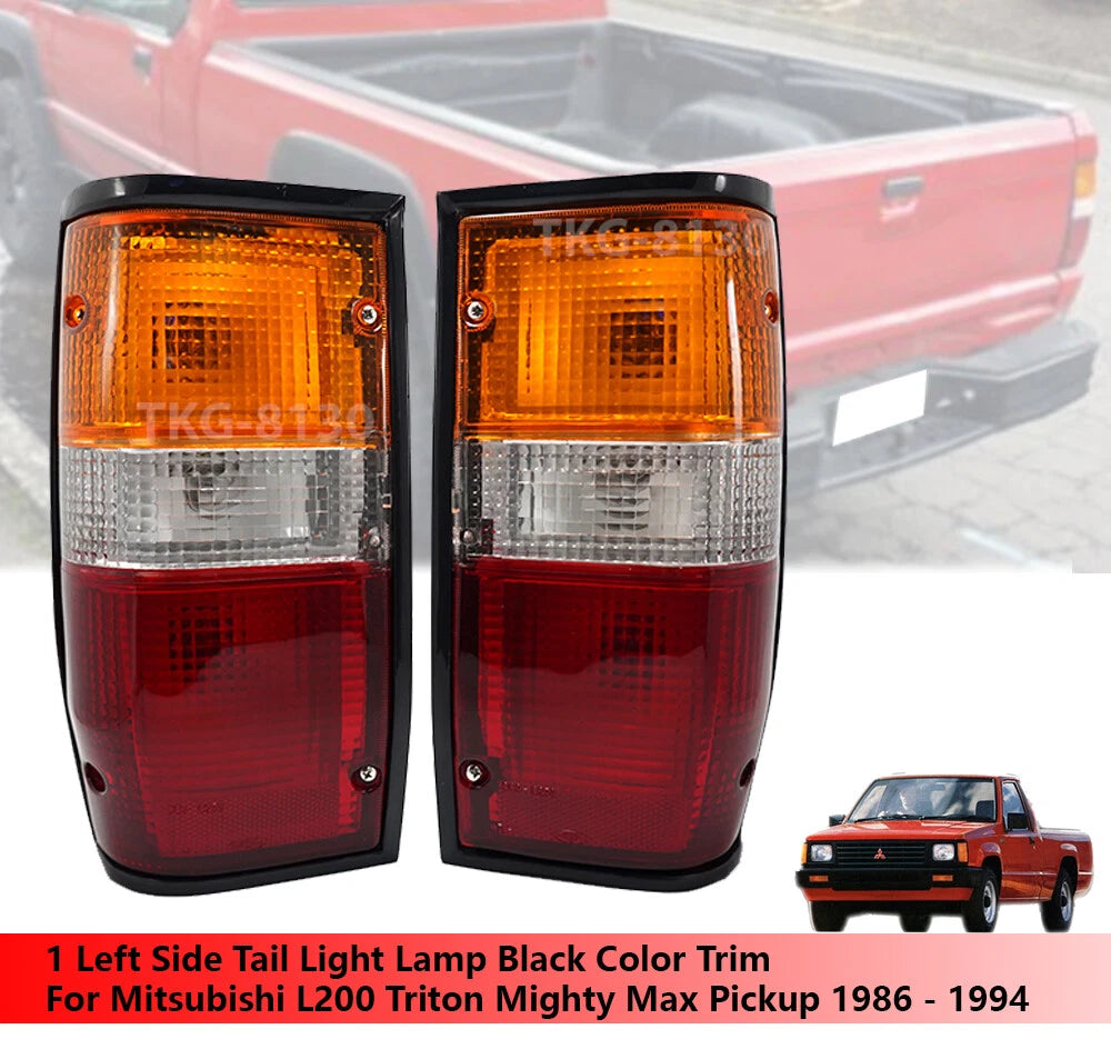 Tail Light Lamp 1 Pair Black Trim for Mitsubishi L200 Triton (1986-1996)