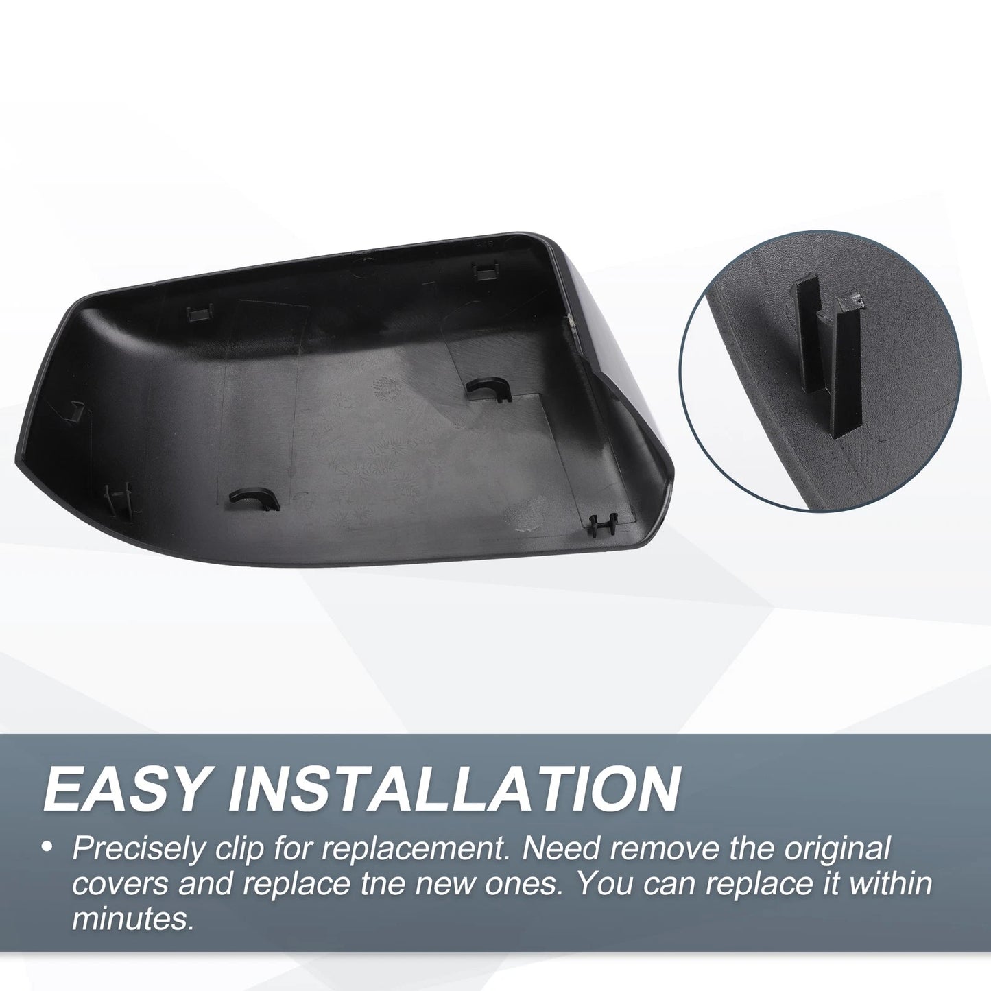 Rearview Mirror Cover Cap Gloss Black for Cadillac Chevrolet GMC