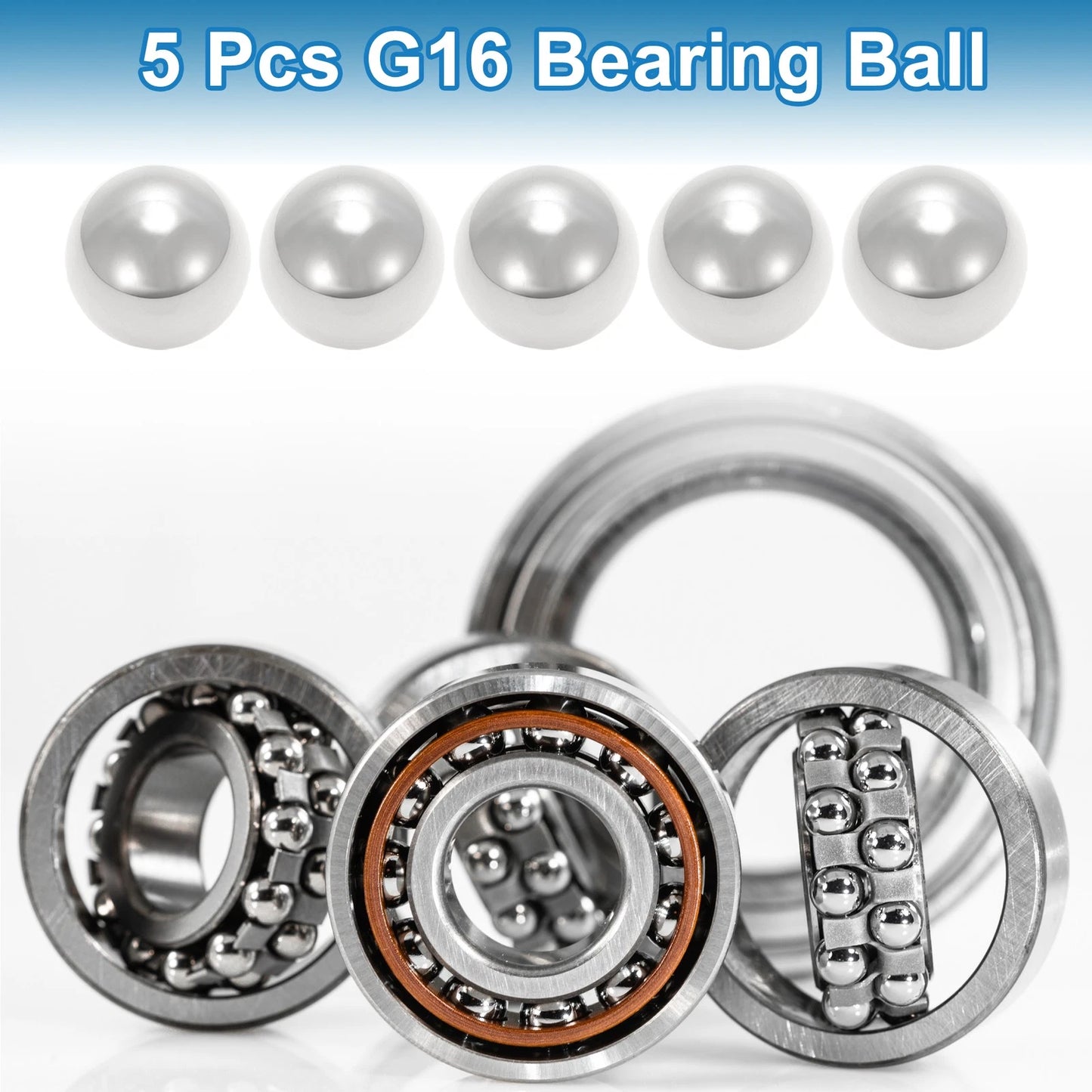 Bearing Ball / 19.1mm 5 Pcs / Bearing Steel G16 Precision Ball Silver Tone for G16