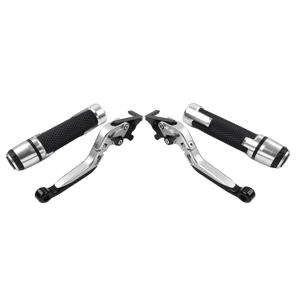 Silver Extendable Brake Clutch Levers Grip Set for Ducati Monster (2001-2006)