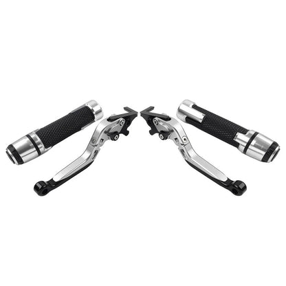 Silver Extendable Brake Clutch Levers Grip Set for Ducati Monster (2001-2006)