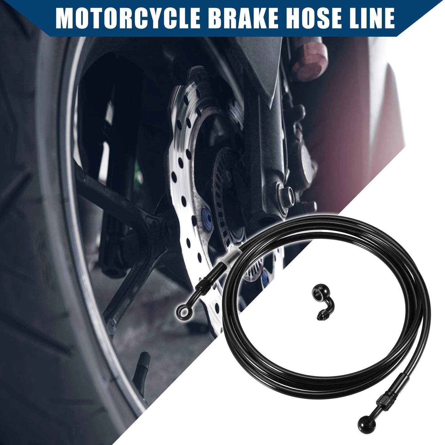 1x 220cm Length Motorcycle Hydraulic Brake Line with Banjo for Motorcycle