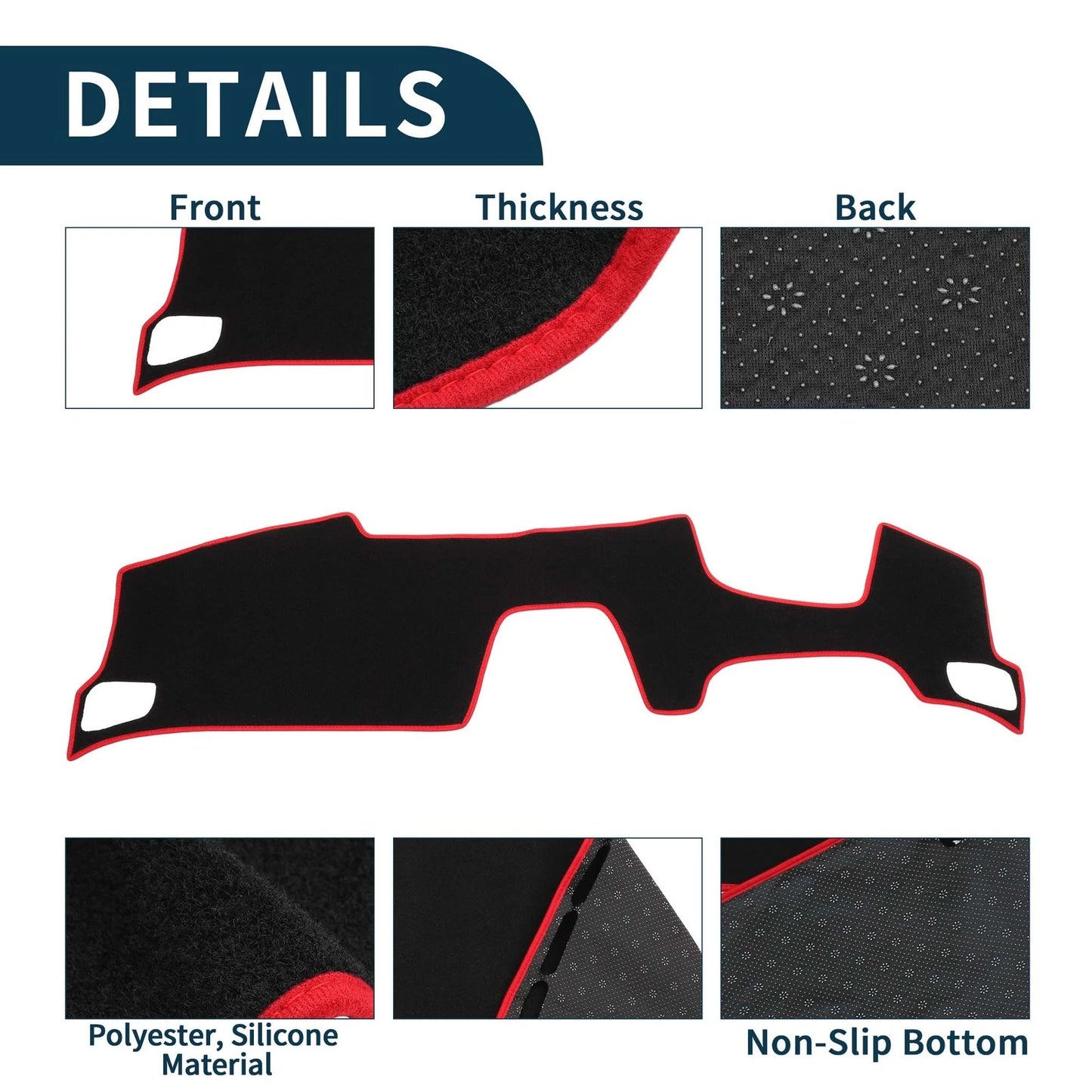 Dashboard Cover Mat for Honda Accord CY2 2024 Black Red