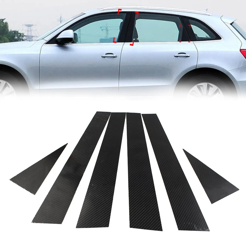 6 x Exterior Door Window B Pillar Post Cover Trim for Audi Q5 (2012-2017)