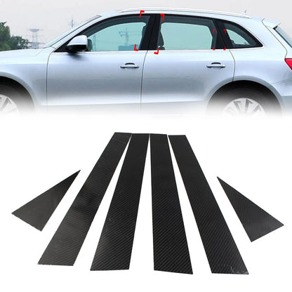 6 x Exterior Door Window B Pillar Post Cover Trim for Audi Q5 (2012-2017)