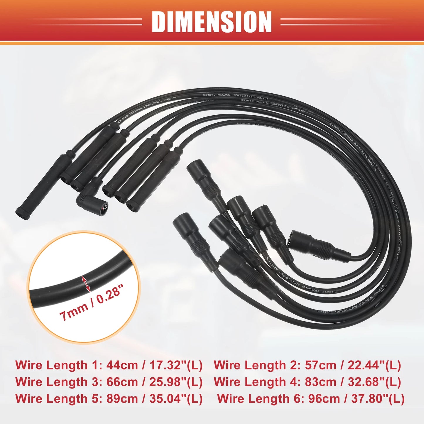 7 x Spark Plug Wire Ignition Coil Cables for BMW 325es (1986-1987)