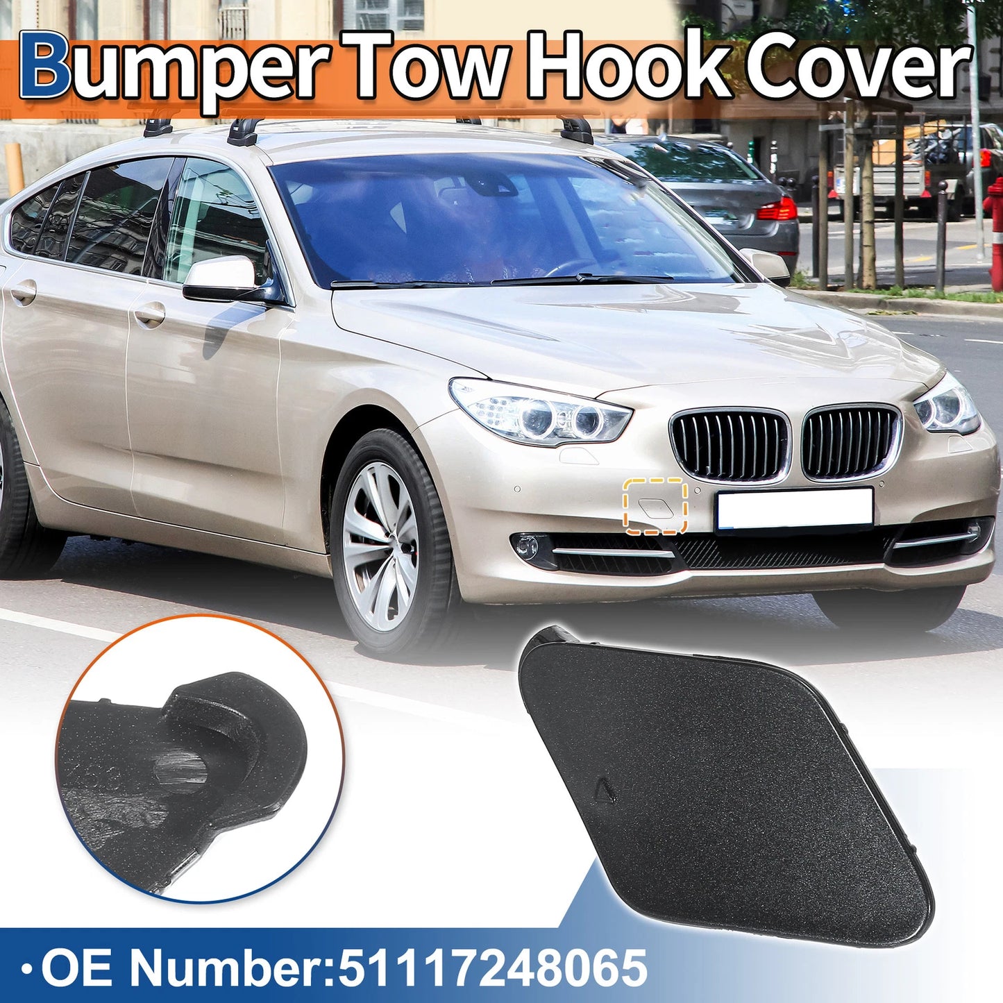 Front Right Tow Hook Cover for BMW 535i (2011-2016)