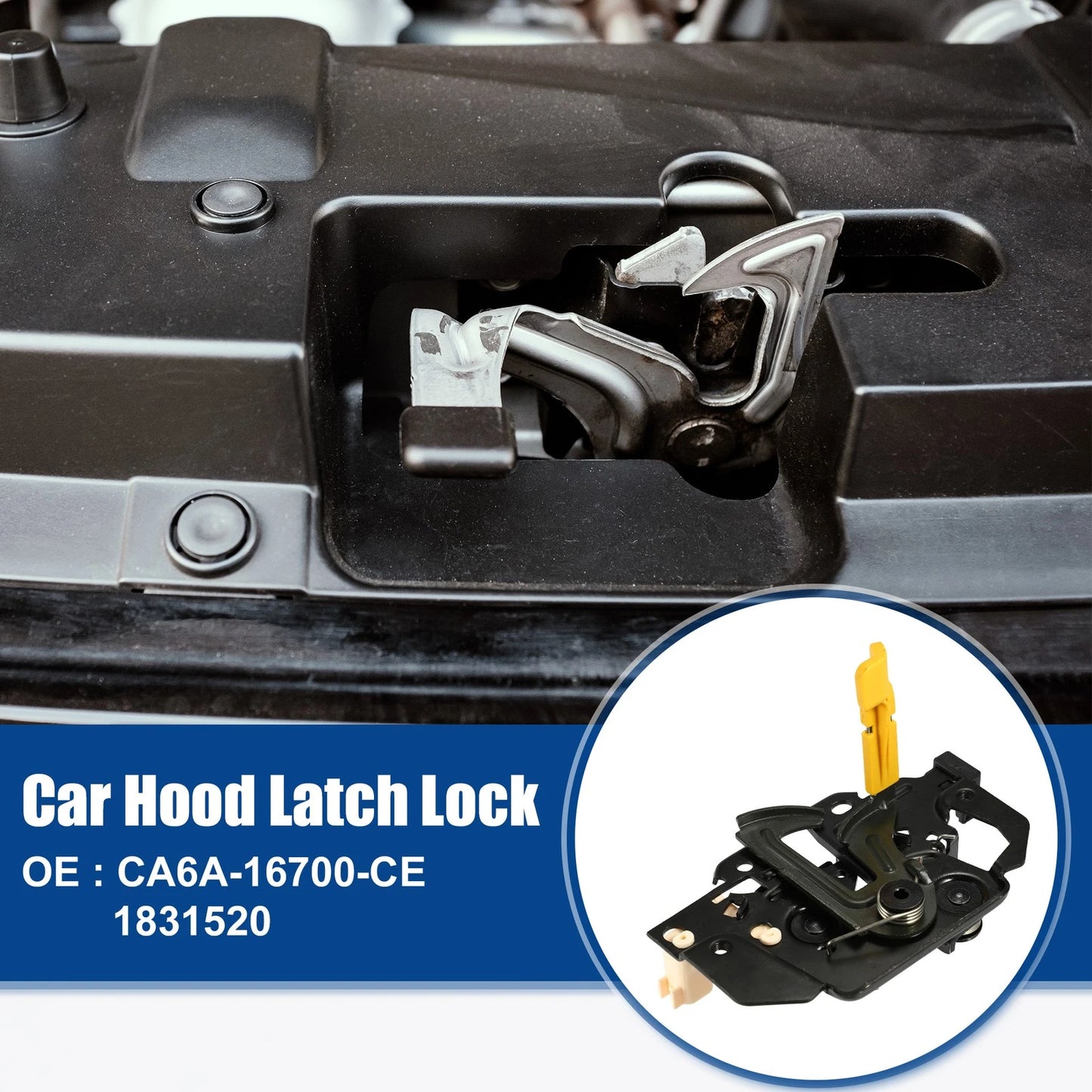 Hood Latch Lock for Ford Fiesta 2008-2012 - 1 x Replacement Part, Black