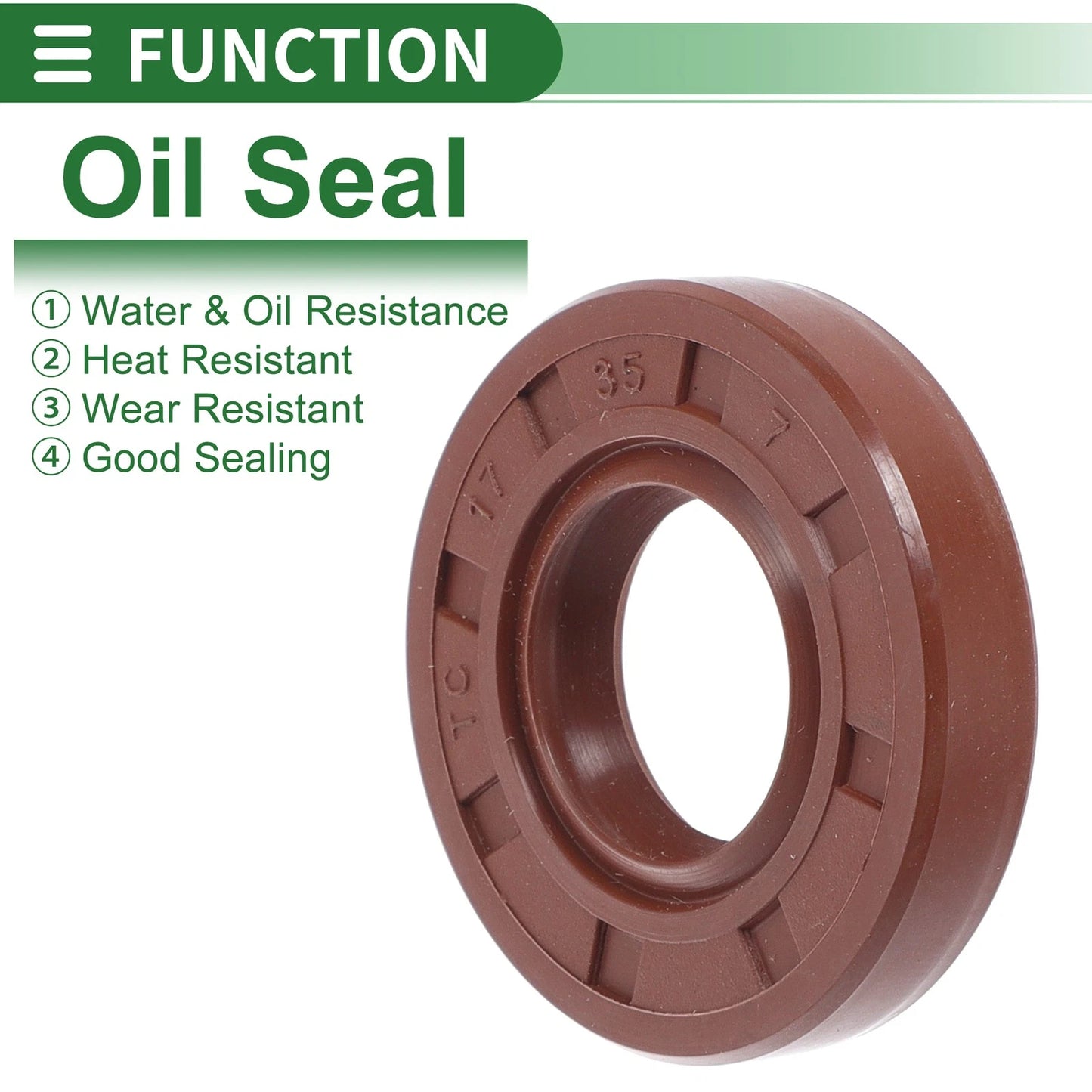 Oil Seal 17x35x7mm 5 Pcs Seal Ring Rotary Shaft Seal FKM Rubber for Make Model