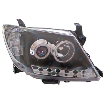LED DRL Angel Eye Projector Headlights for Toyota Hilux 2005-2011 Black