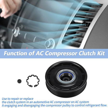 AC Compressor Clutch Kit 6 Groove for Toyota Camry RAV4 Sienna (2002-2023)