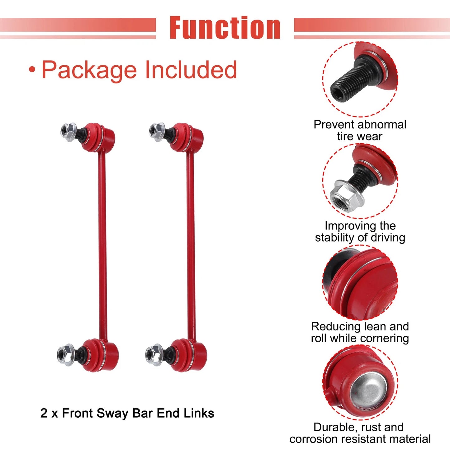 2 x Front Stabilizer Sway Bar End Links for Toyota Camry Avalon (2012-2023)