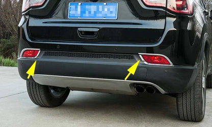 Front & Rear Fog Light Cover Trim for 2017-2021 JEEP Compass Chrome 4 x Pieces