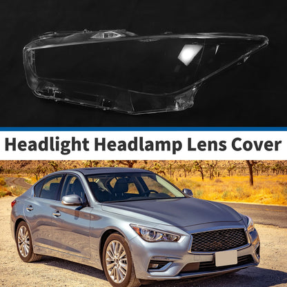 1 Pcs Front Left Headlight Lens Cover PC Clear for Infiniti Q50 (2014-2021)