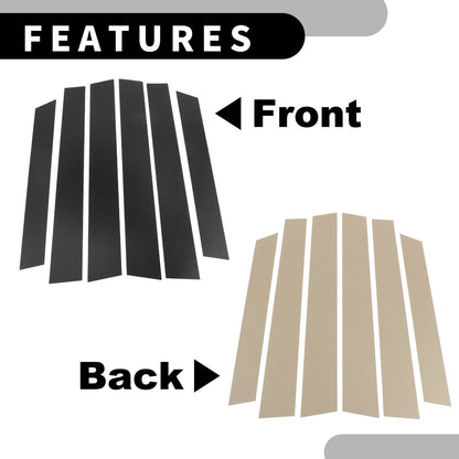 6pcs Black Carbon Fiber Car Pillar Window Trim Cover for Honda CR-V (2007-2011)