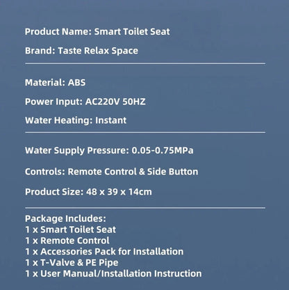 Electric Bidet Cover for Smart Washlet - Heated Water Massage Mode (2023)