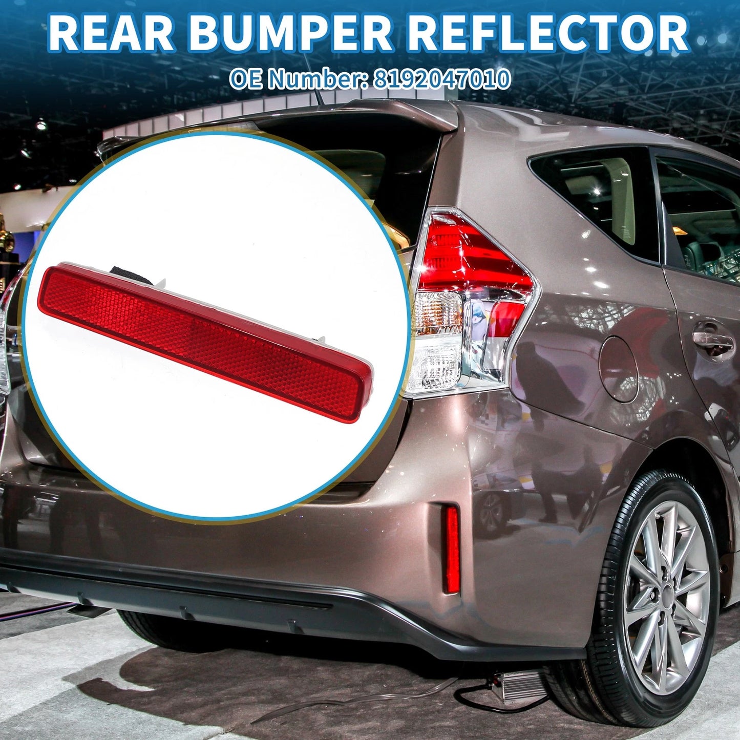Rear Left Side Bumper Reflector for Toyota Prius (2012–2019)