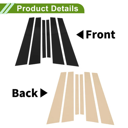 6 Pcs Black Door Pillar Window Trim for BMW 7-Series (2002-2008)