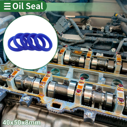 Oil Seal Rotary Shaft Seal TPU 40x50x8mm Blue 5 Pcs