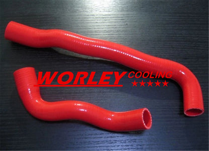 3 Row Aluminum Radiator + Red Hose for GU Patrol Y61 Petrol 4.5 MT (1997-2001)