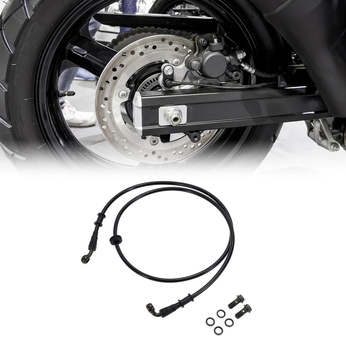 130 cm Motorcycle Brake Clutch Oil Hose Nylon PU Stainless Wire Braid for Bike