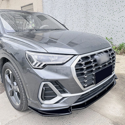Gloss Black Front Bumper Lip for Audi Q3 F3 Sline (2019-2023)