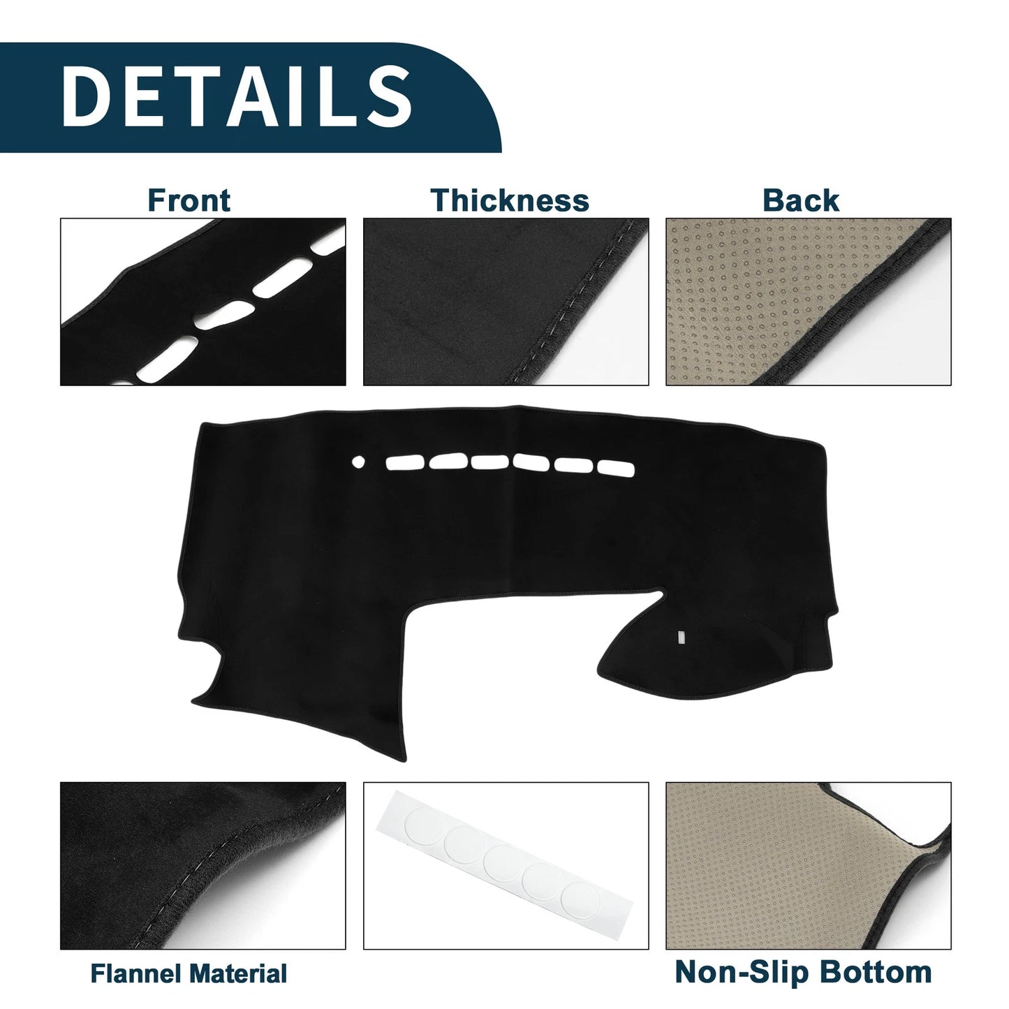 Dashboard Cover Mat for Mazda Premacy MK3 Sun Protector Black (2005-2016)