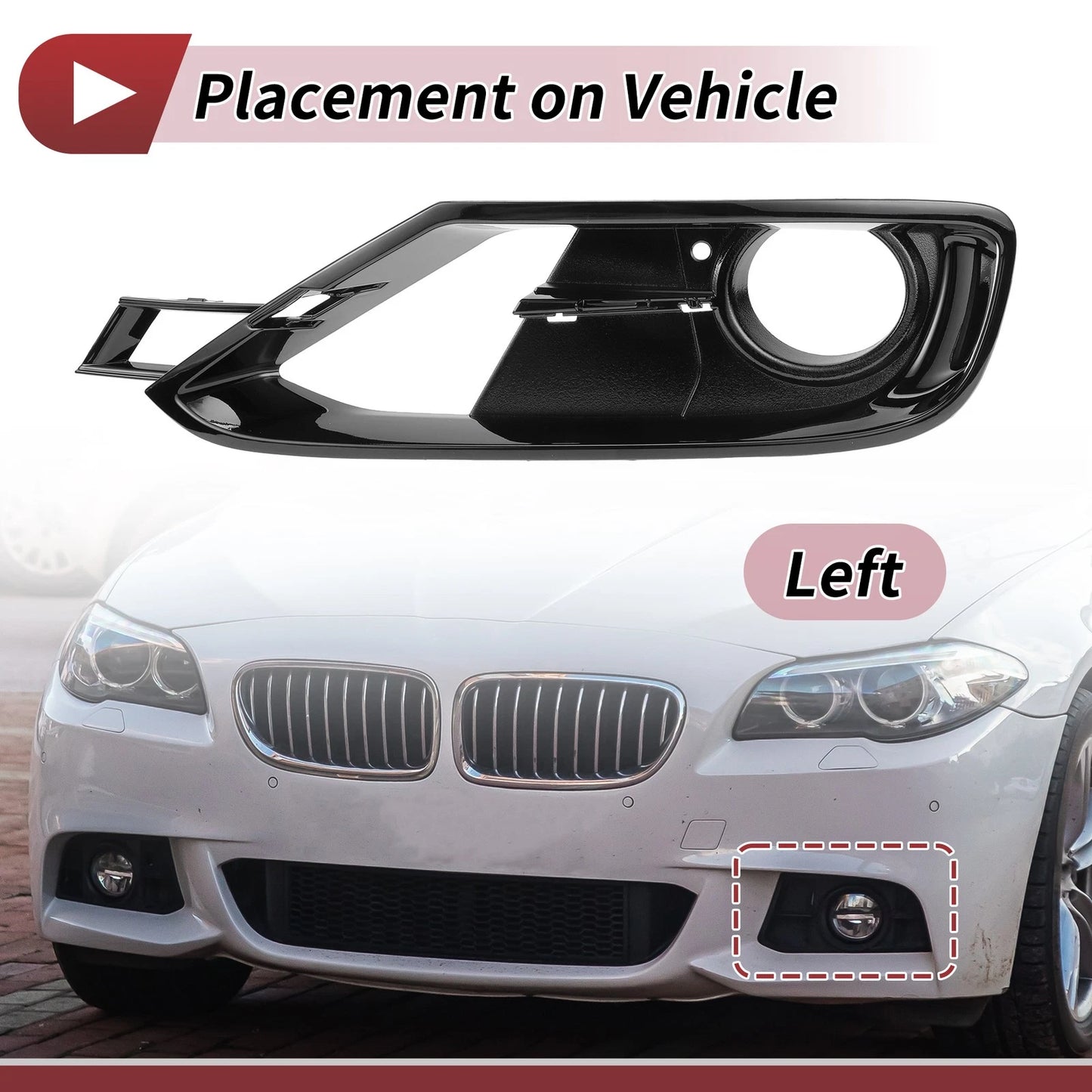 1 x Front Left Fog Light Grill for BMW 3 Series (2012-2017)