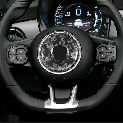 Steering Wheel Center Cover for Fiat 500 (2008-2023) 2 x Forged Carbon Fiber