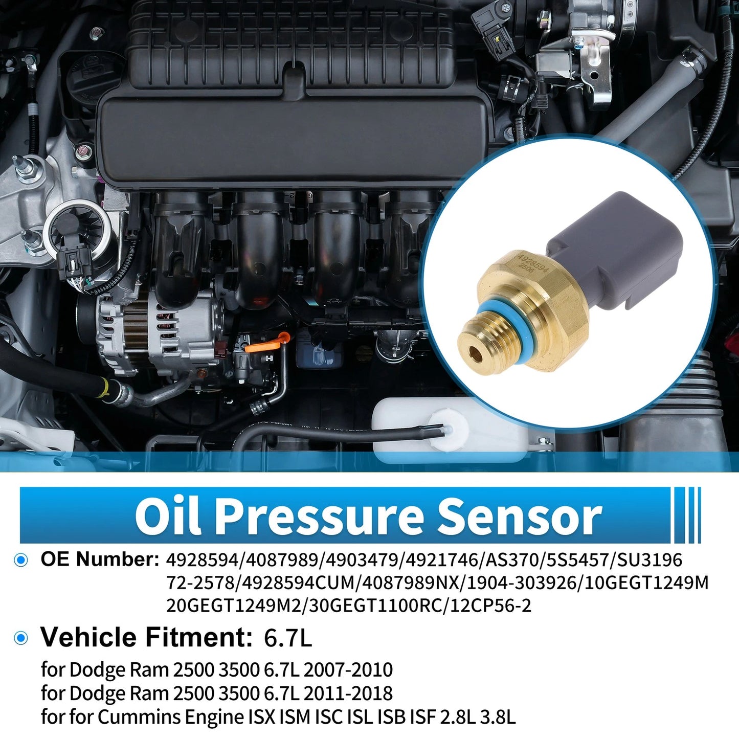 Engine Oil Pressure Sensor for Dodge Ram 2500 3500 6.7L