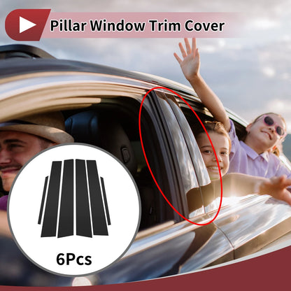 6 Pcs Car Door Pillar Trim for Toyota Corolla (2007-2013) Black