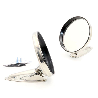 Chrome Stainless Steel Fender Door Mirror x2 for Porsche Sporty  Style