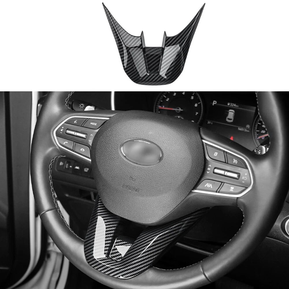 Carbon Fiber Steering Wheel Cover for Hyundai Santa Fe Palisade (2020–2023)